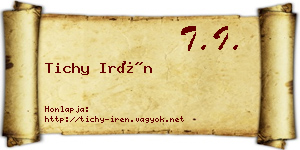 Tichy Irén névjegykártya