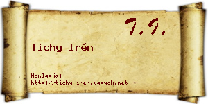 Tichy Irén névjegykártya